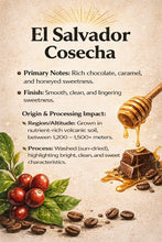 Load image into Gallery viewer, El Salvador Cosecha Organic